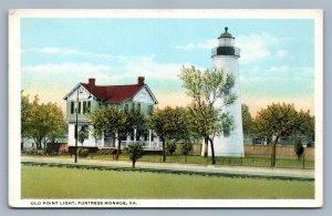 FORTRESS MONROE VA OLD POINT LIGHTHOUSE ANTIQUE POSTCARD