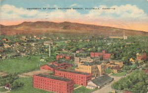 POCATELLO ID~AERIAL VIEW UNIVERSITY OF IDAHO-SOUTHERN BRANCH~VINTAGE POSTCARD