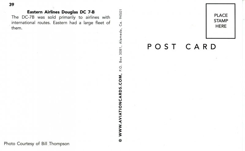 Eastern Airlines - DC-7B    (aviationcards.com)