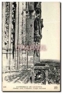 Old Postcard Cathedral of Chartres north west corner of South Buttress Steeple