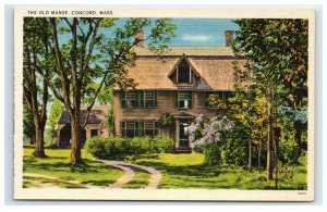 Postcard The Old Manse, Concord MA linen G33