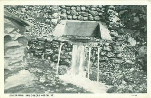 Smugglers Notch, Vermont Big Spring Postcard, B&W Postmarked 1928