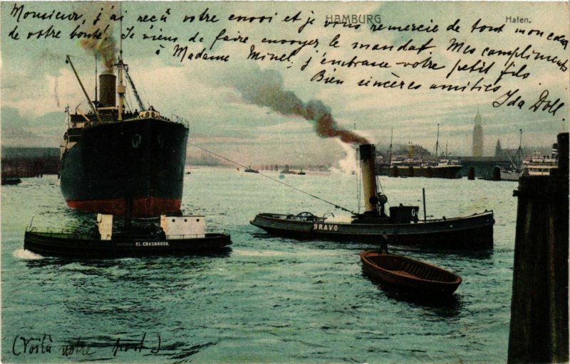 CPA AK Steamer with Boats - Hamburg - Hafen SHIPS (911511)