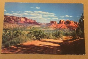 VINTAGE POSTCARD UNUSED ROAD TO RED ROCK RANCH, OAK CREEK CANYON, ARIZONA