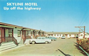 Seattle WA Skyline Motel Old Cars Postcard