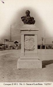 curacao, D.W.I., WILLEMSTAD, Statue Luis Brion (1920s) Capriles No 11 RPPC