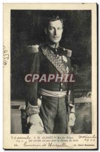 Old Postcard SM Albert 1st King of the Belgians Remembrance Montpellier