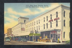 OCALA FLORIDA DOWNTOWN MAIN STREET HOTEL OLD CARS VINTAGE POSTCARD