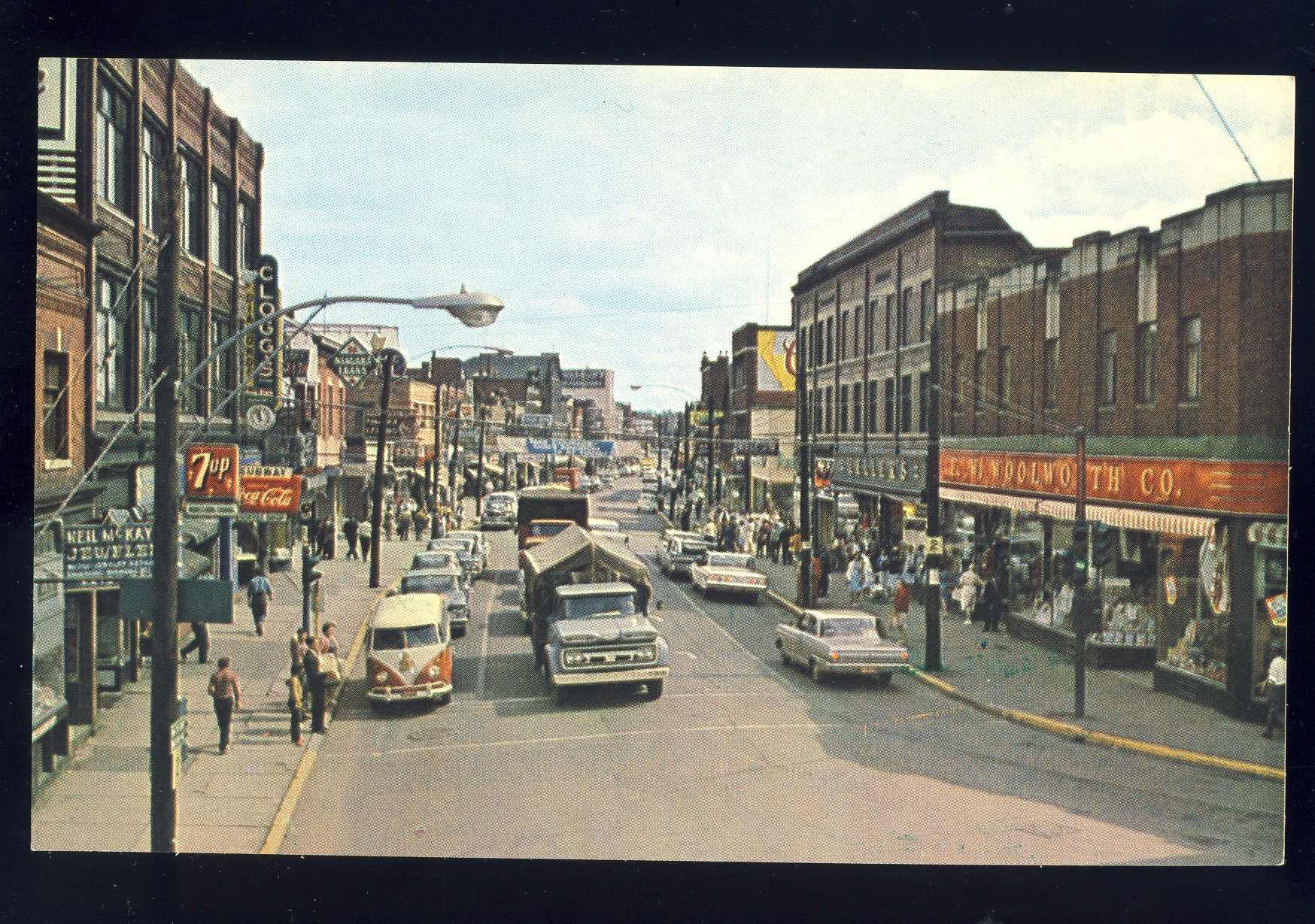 Moncton, New Brunswick/N.B., Canada Postcard, Main St, Volkswagon Bus