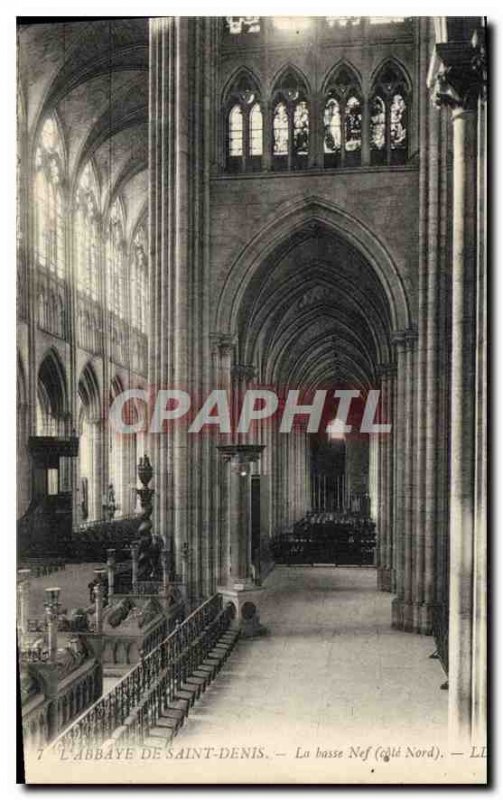 Postcard Old Abbey of Saint Denis Bass Nave North coast