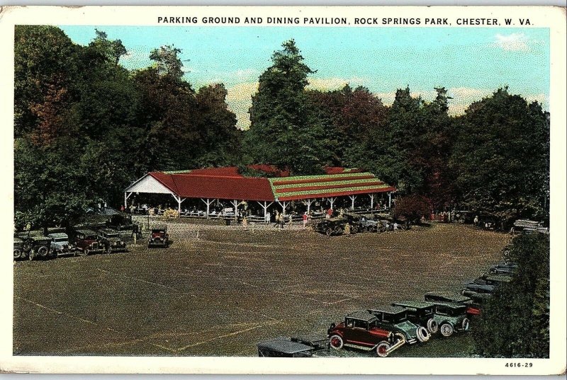 C.1910 Parking & Dining Rock Spring Park, Chester, WV Postcard P134 