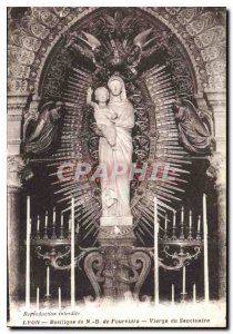 Postcard Old Lyon Basilica of Our Lady of Fourviere Shrine Maiden