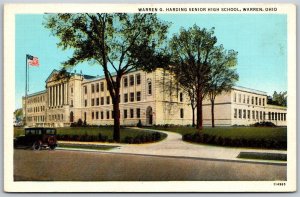 Vtg Warren Ohio OH Warren G Harding Senior High School 1920s View Postcard