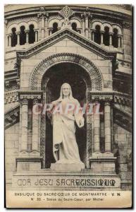 Old Postcard Sacre Coeur Basilica in Montmartre V N Statue Sacre Coeur by Michel