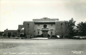 Socorro County Court House - New Mexico  Vintage RPPC Postcard