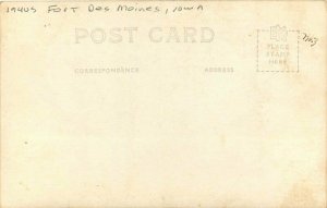 Fort Des Moines Iowa Parade Grounds Barracks 1940s RPPC Photo Postcard 21-6871