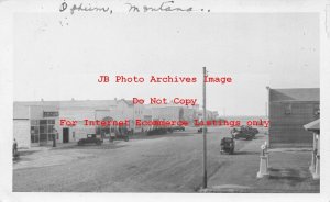 MT, Opheim, Montana, RPPC, Street Scene, Business Section, Photo