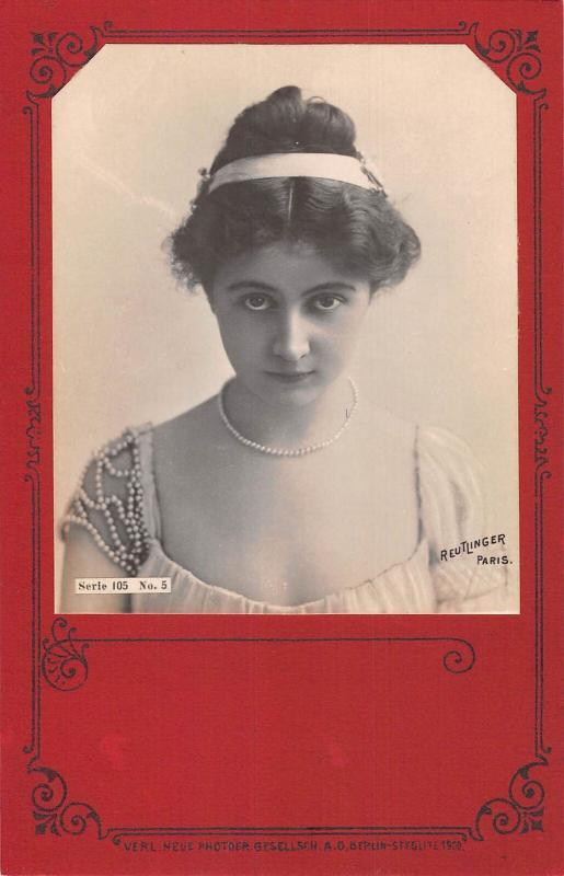 US2312 Reutlinger Paris Woman Portrait Serie 105 No. 5 cleo de merode