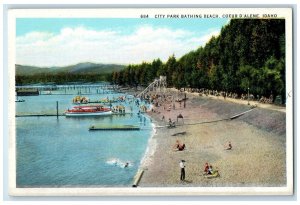 1930 City Park Bathing Beach Coeur D Alene Idaho ID Posted Vintage Postcard