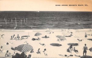 Rehoboth Beach Delaware Beach Scene and Ocean Vintage Postcard AA75054