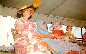 Pennsylvania Dutch Women Wearing Traditional Colorful Costumes