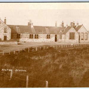 c1910s Hilton, Dorset, England RPPC Old Stone School Real Photo Postcard UK A127