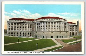 Harrisburg PA~Capitol Park~Education Bldg~Columns~Beaux-Arts~1920s Postcard