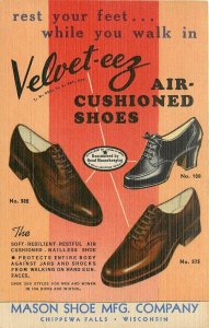 Postcard 1940s Wisconsin Chippewa Falls Shoe Advertising Mason Teich WI24-1919