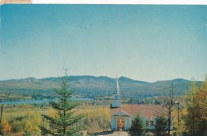 Baptist Church and View from Indian Lake-Sabael Hwy Adirondacks New York pm 1958