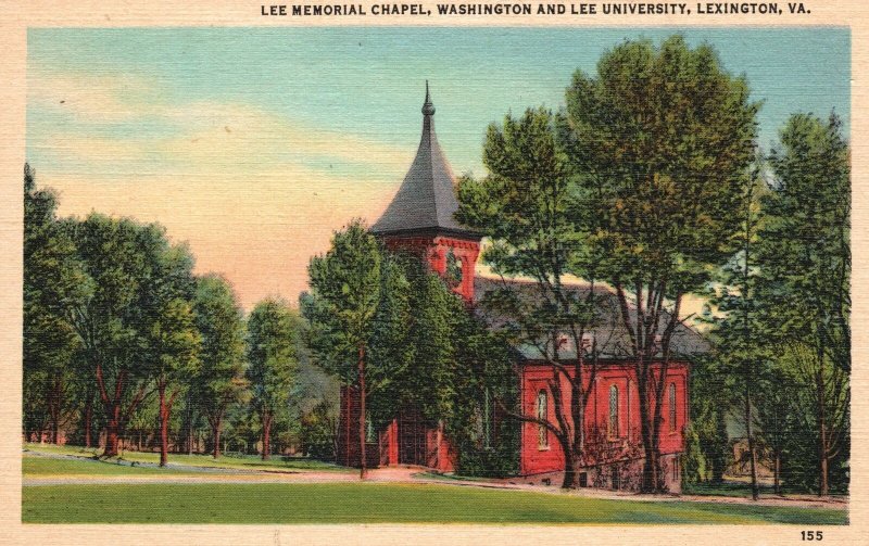 Vintage Postcard 1930's Lee Memorial Chapel Washington & Lee Univ. Lexington VA