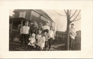 RPPC Mama and all Her Children Real Photo c1918 Postcard V8