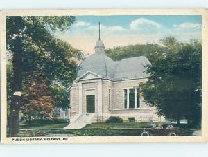 W-Border OLD CARS AT LIBRARY Belfast Maine ME d6243