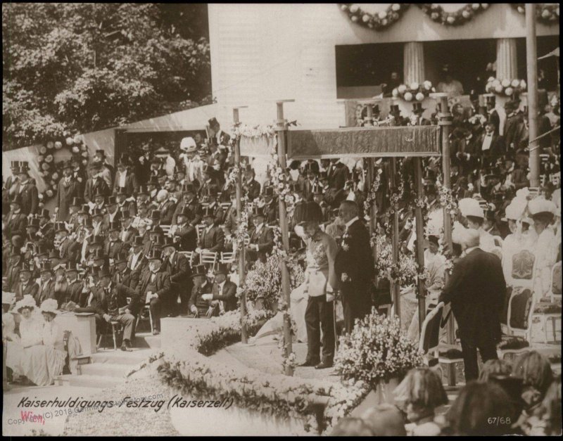 Austria 1908 Kaiser Franz Joseph Huldigungs Festival RPPC 94832