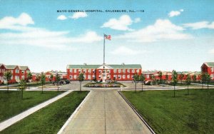 Vintage Postcard 1930's Panoramic View Mayo General Hospital Galesburg Illinois