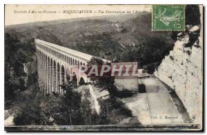 Old Postcard Environs of Aix en Provence Roquefavour panoramic Aqueduct