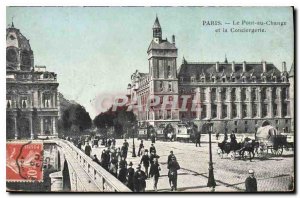 Postcard Old Paris Pont au Change and the Conciergerie