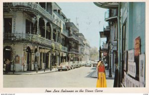 NEW ORLEANS, Louisiana, PU-1961; Iron Lace Balconies In The Vieux Carre, Fren...