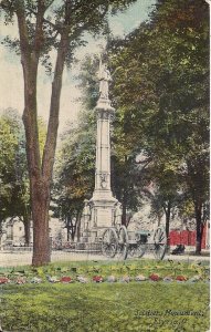 Elyria OH Civil War Monument to Union Soldiers, Cannon, Artillery 1915 Ohio