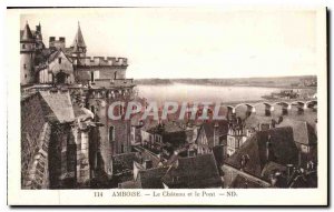 Postcard Old Amboise Chateau and the Bridge