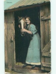 Divided-Back HORSE SCENE Great Postcard AA9445