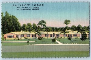 St Petersburg Florida Postcard Rainbow Lodge General View Building 1940 Unposted