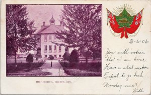 Forest Ontario High School Lambton County Patriotic c1906 Postcard G20 *as is