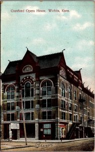 1909 WICHITA KANSAS CRAWFORD OPERA HOUSE EARLY POSTCARD 39-45