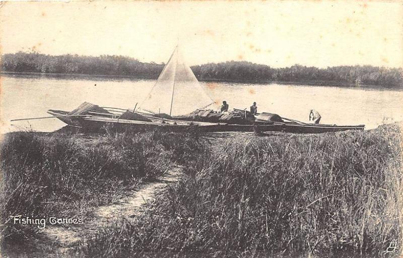 Lagos Africa Fishing Canoes Collo-Photo Raphael Tuck Postcard