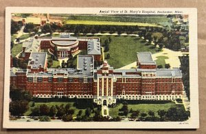 VINT UNUSED LINEN POSTCARD - AERIAL VIEW, ST. MARY'S HOSPITAL, ROCHESTER, MINN.