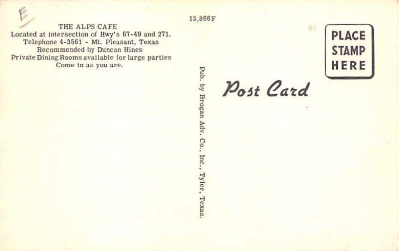 The Alps CafÈ Postcard