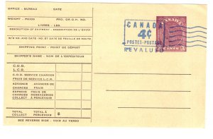 Postal Stationery, Canada, George VI 3C Revalued 4C, Canadian National Express