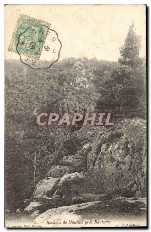 Old Postcard Rocks Mouline near Barbey