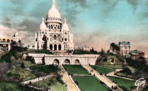 Vintage Postcard Basilica Sacre-Coeur Butte Montmartre Paris France Structure FR