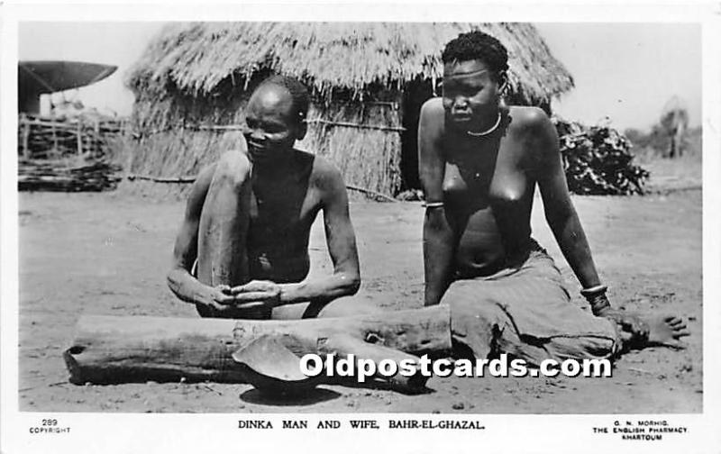 Dinka Man & Wife Bahr El Ghazal African Nude Unused 